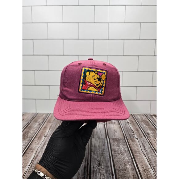 Vintage Walt Disney World Winnie The Pooh Stamp Style Adjustable Snapback Hat - Picture 1 of 8